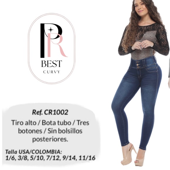 Total Sculpt No-Pocket Jeans Skinny 100% Colombiano Spandex Carou Ref. 1002 - Picture 4 of 5